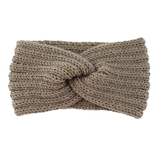 Haarband Kinder Cable Winter-Haarreif, weiche Haarbügel, wärmer für Frauen (Khaki, One size) von FGUUTYM