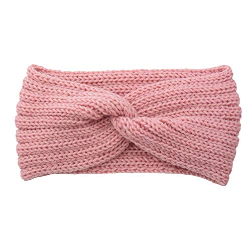 Haarband Kinder Cable Winter-Haarreif, weiche Haarbügel, wärmer für Frauen (Pink, One size) von FGUUTYM
