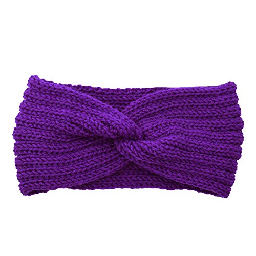 Haarband Kinder Cable Winter-Haarreif, weiche Haarbügel, wärmer für Frauen (Purple, One size) von FGUUTYM