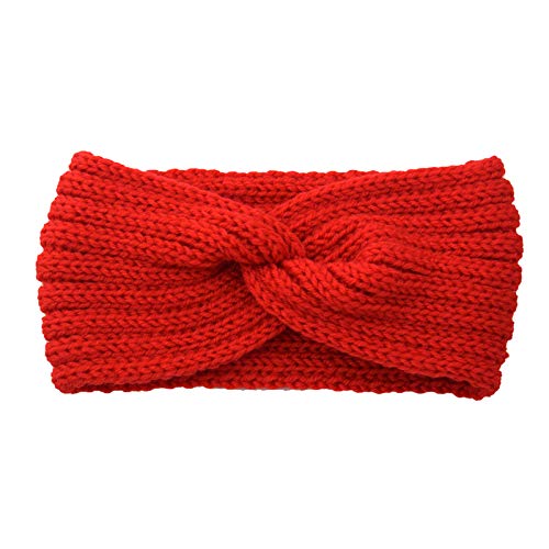 Haarband Kinder Cable Winter-Haarreif, weiche Haarbügel, wärmer für Frauen (Red, One size) von FGUUTYM