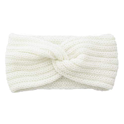 Haarband Kinder Cable Winter-Haarreif, weiche Haarbügel, wärmer für Frauen (White, One size) von FGUUTYM