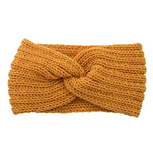 Haarband Kinder Cable Winter-Haarreif, weiche Haarbügel, wärmer für Frauen (Yellow, One size) von FGUUTYM