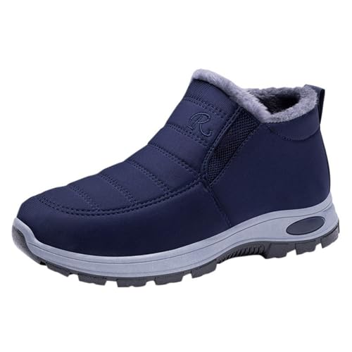 Herren Gefüttert Warm Winterschuhe Winter Plüsch Flauschig Winterstiefel Warme und gemütliche Stiefeletten Snow Boots Schneestiefel Wasserdicht Rutschfest Thermoschuhe Winterboots von FGUUTYM