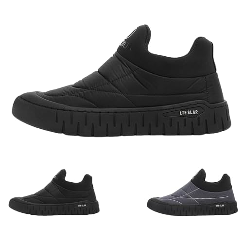 Herren Stiefeletten Winter Barfuß Schuhe Gefütterte Fluffy Wärme Schneestiefel Breite Zehenbox Leicht Thermostiefel Plus Samt Komfort Winterschuhe Wasserdicht Rutschfeste Kurzstiefel von FGUUTYM