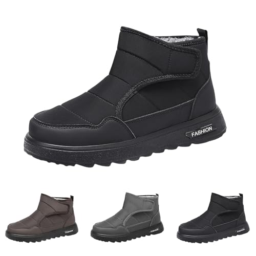 Herren Winter Winterstiefel Gefüttert Warm Winterschuhe Wasserdicht Rutschfest Snow Boots Plüsch Flauschig Schneestiefel Warme Und Gemütliche Stiefeletten Trekking Wanderschuhe 39-45EU von FGUUTYM
