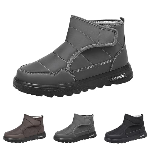 Herren Winter Winterstiefel Gefüttert Warm Winterschuhe Wasserdicht Rutschfest Snow Boots Plüsch Flauschig Schneestiefel Warme Und Gemütliche Stiefeletten Trekking Wanderschuhe 39-45EU von FGUUTYM