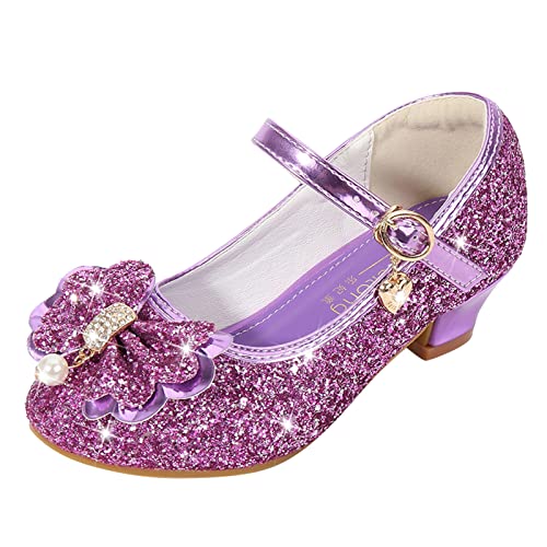Kinder Glitzer Abendschuhe Elegante Prinzessin Schuhe Ballerina Schuhe Pailletten Süße Schleifen Kinder Absatzschuhe Pailletten Kristall Prinzessinnen Schuhe Frühling und Sommer Freizeitschuhe von FGUUTYM