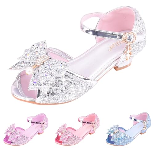 Kinder Glitzer-Abendschuhe - Kinder Prinzessinnen Schuhe Kinder Absatzschuhe Elegant Kleid Schuhe Prinzessin Hochzeit Festliche Kleid Schuhe Mary Jane Schuhe Festliche Mädchen Schuhe Ballerinas von FGUUTYM