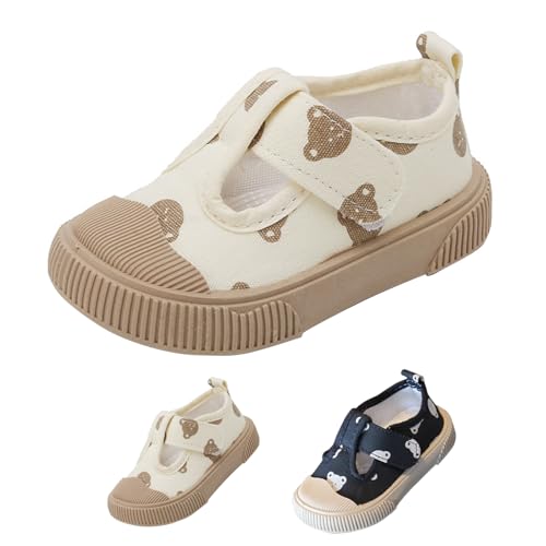 Kinderschuhe Mit Bären-Druck, Slip-On-Sneakers aus Canvas, rutschfeste Gummisohle Plateau-Lässige Schuhe Mesh, atmungsaktiv Outdoor-Freizeitschuhe Sportschuhe für Babys von FGUUTYM