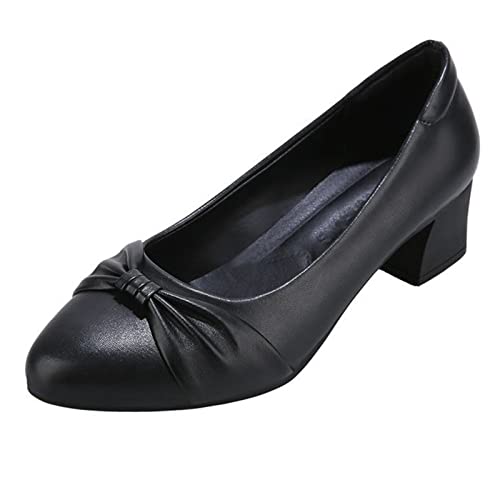 Klassische Mokassins Damen Halbschuhe Einzelne-Schuhe Pumps Elegante Und Bequem Schuhe Slip-On Ballett Weich Sommerschuhe Breite Füße Absatzschuhe Leicht Lässig Walkingschuhe Damenschuhe von FGUUTYM