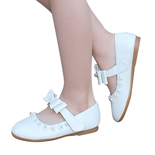 Leder Kinderschuhe Mary Jane Ballerina Flache Schuhe,Festliche Schuhe MäDchen Ballerina Schuhe MäDchen Anti-Rutsch Party Ballerinas Schuhe Weiche Leder Taufschuhe Sneaker Lauflernschuhe von FGUUTYM