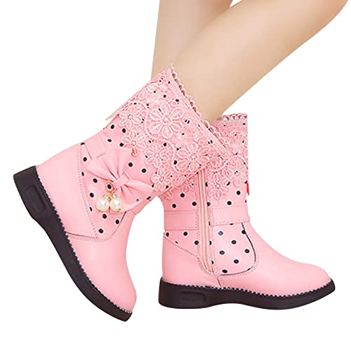 Mädchen Kinder Stiefelette Warm Gefüttert Halblange Stiefel Reitstiefeletten Mode Reitstiefel Ankle Boots Stiefeletten Wasserdicht Schnürstiefel Winter Stiefel Winterhalbstiefel Chelsea Stiefel von FGUUTYM