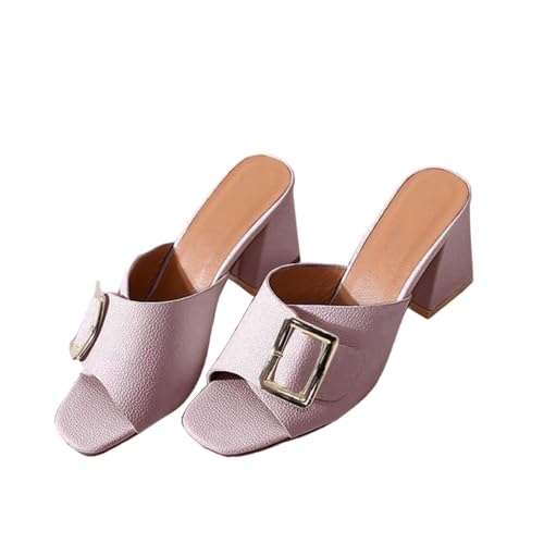 Modische High Heels Pantoletten Damen Mit Absatz Pumps Slipper Absatzschuhe Peep Toe Slip On Wedges Slides Hausschuhe Elegant Kleid Schuhe Hochzeitsschuhe High Heels Sandaletten von FGUUTYM