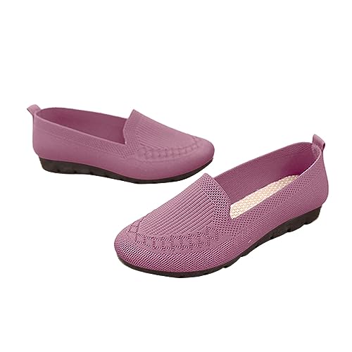 Orthopädische Schuhe Damen Mesh Sommerschuhe Strickkleid Schuhe Elegant Damenschuhe Bequem Weich Halbschuhe Slip On Loafer Flache Walking Freizeitschuhe Pumps Schlupfschuhe von FGUUTYM