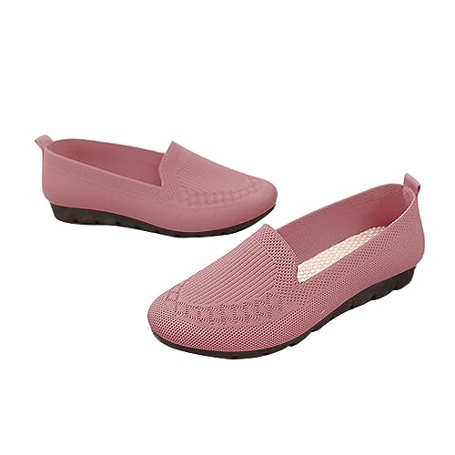 Orthopädische Schuhe Damen Mesh Sommerschuhe Strickkleid Schuhe Elegant Damenschuhe Bequem Weich Halbschuhe Slip On Loafer Flache Walking Freizeitschuhe Pumps Schlupfschuhe von FGUUTYM