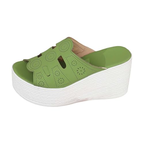 FGUUTYM Pantoletten Damen Mit Absatz Keilsandalen Plateau Sandalen Strandschuhe Peep Toe Sommerschuhe Damensandalen Wedges Slipper Mules Keilabsatz Slides High Heels Pumps Gartenschuhe Hausschuhe von FGUUTYM