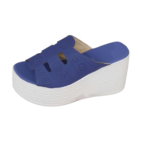 FGUUTYM Pantoletten Damen Mit Absatz Keilsandalen Plateau Sandalen Strandschuhe Peep Toe Sommerschuhe Damensandalen Wedges Slipper Mules Keilabsatz Slides High Heels Pumps Gartenschuhe Hausschuhe von FGUUTYM