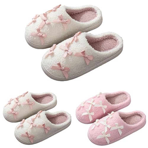 Plüsch Pantoffeln Hausschuhe Damen Herren Comfy Winter Fluffy Warme Slippers Schlappen Flauschige Slipper Gefütterte Pantoletten Hauspantoffeln Kuschelige Memory-Schaum Filzpantoffeln von FGUUTYM