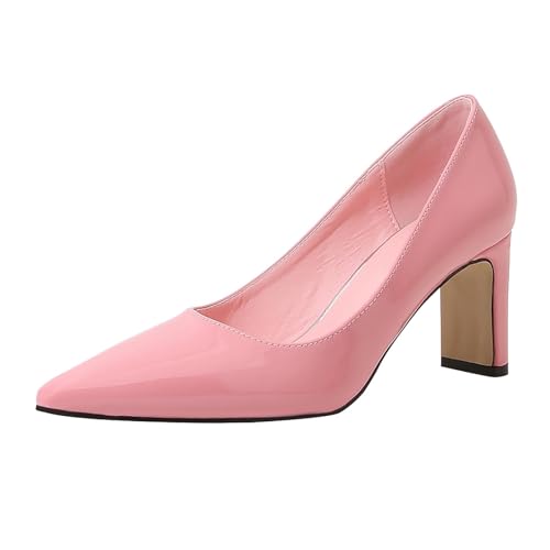 Pumps Damen Lacklederschuhe High Heels Hochzeitsschuhe Damenschuhe Elegant Und Bequem Kleid Schuhe Mary Jane Schuhe Absatzschuhe Abendschuhe Brautschuhe Spitzenschuhe Halbschuhe Anzugschuhe von FGUUTYM