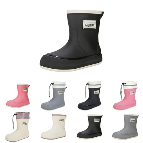 Regenstiefel Damen Halbhoch Gummistiefel Wasserdicht Rutschfest Regenschuhe Mittelhohe Wade Angelstiefel Gartenstiefel Mit Verstellbarem Kordelzug für Outdoor, Arbeit, Angeln, Reisen von FGUUTYM