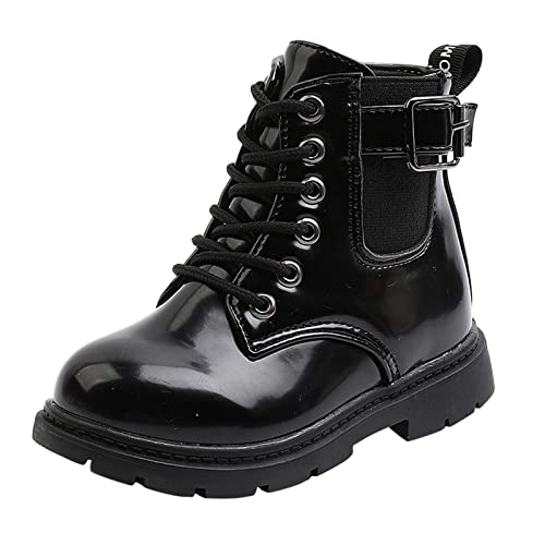 Rutschfest Sohle Weich Winter Warm Zipper Stiefel Baby Mädchen,Stiefeletten Warm Gefüttert Kurzschaft Weich Bequem Schuhe,Warm Schneestiefel Mädchen Schuhe 1-5 Jahre,Kinder Leder Schnürstiefel, von FGUUTYM