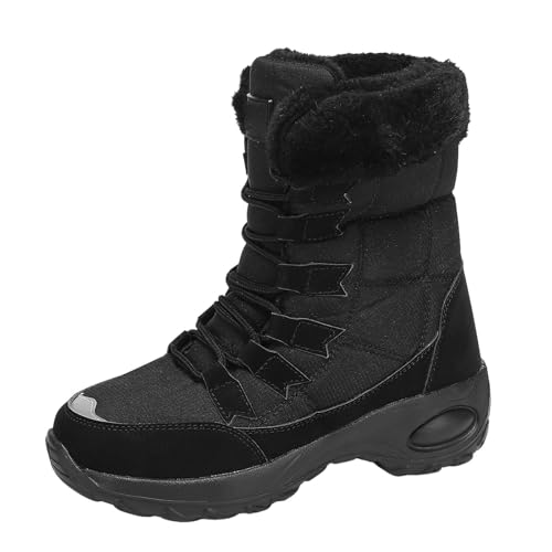Schneestiefel Damen Gefüttert Winter Warme Und Gemütliche Winterboots Plüsch Warme Flauschig Winterstiefel Rutschfest Robusten Sohlen Damenstiefel Outdoor Trekking Stiefel Thermoschuhe von FGUUTYM