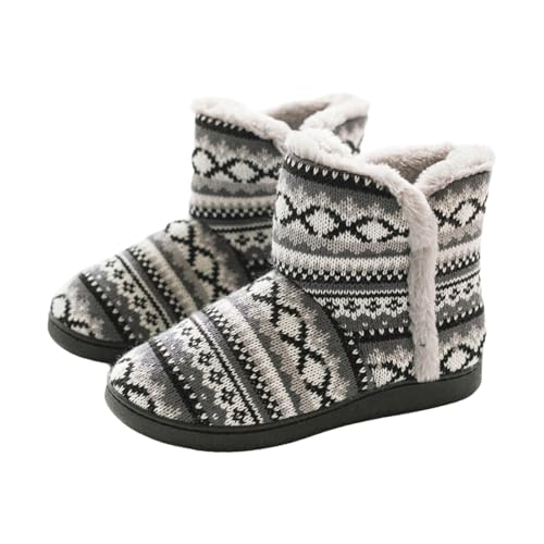 Schneestiefel Winter Damen, Winterstiefel Schuhe mit Warmfutter Gefüttert Wärme Thermostiefel Fluffy Warm Plus Samt Komfort Wanderstiefel Geeignet Winter Und Für Die Schneesaison von FGUUTYM