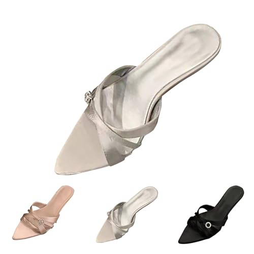 Slingpumps Damen Hausschuhe Slingback Pumps Spitz Kitten Heels Mode Freizeit Elegant Pantoletten Abendschuhe Tanzschuhe Weite H Spitzem Zehenbereich Sandalen Breite Füße Stiletto Slipper von FGUUTYM