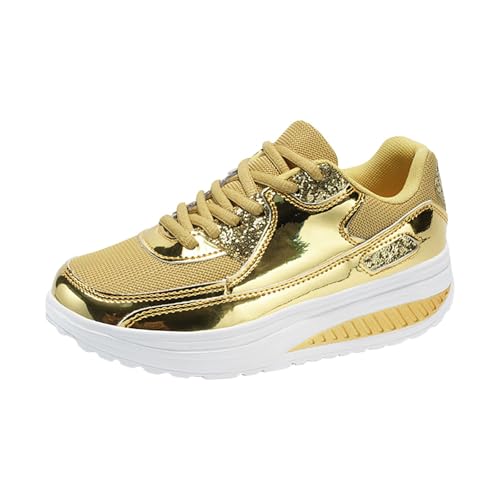 Sneaker Damen Pailletten Outdoor High Heels Wedge Walkingschuhe Glitzer Sportschuhe Schnürer Fitness Schuhe Mit Keilabsatz Plattform Turnschuhe Freizeitschuhe Lässige Komfort Laufschuhe Sneaker Damen Pailletten Outdoor High Heels Wedge Walkingschuhe Glitzer Sportschuhe Schnürer Fitness Schuhe Mit Keilabsatz Plattform Turnschuhe Freizeitschuhe Lässige Komfort Laufschuhe von FGUUTYM