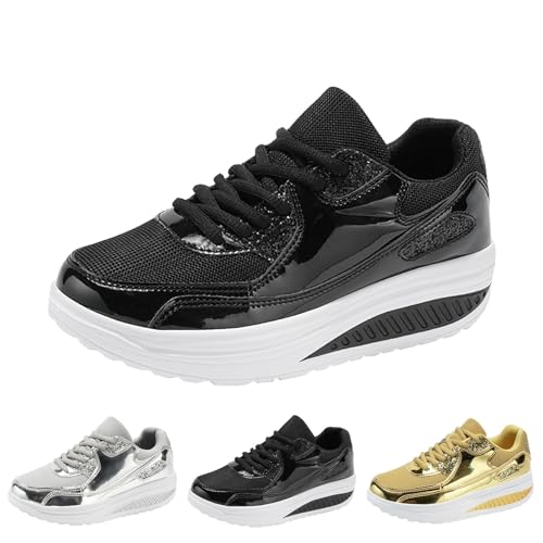 Sneaker Damen Pailletten Outdoor Walkingschuhe Mit Keilabsatz Glitzer Schnürer Fitness Schuhe Sportschuhe Plattform Turnschuhe High Heels Wedge Freizeitschuhe Lässige Komfort Laufschuhe Sneaker Damen Pailletten Outdoor Walkingschuhe Mit Keilabsatz Glitzer Schnürer Fitness Schuhe Sportschuhe Plattform Turnschuhe High Heels Wedge Freizeitschuhe Lässige Komfort Laufschuhe von FGUUTYM