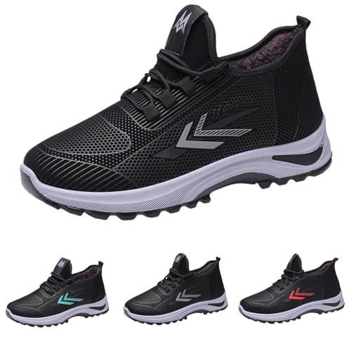 Sneaker Herren Gefütterte Fluffy Wärme Barfußschuhe Plus Samt Komfort Winterschuhe Outdoor Wasserdicht Rutschfeste Arbeitsstiefel Trekkingstiefel Kurzstiefel Schneestiefel Thermostiefel von FGUUTYM