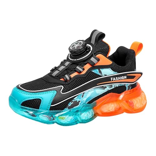 Sneaker Mit Luftpolster Dicker Sohle Turnschuhe Für Jungen Mädchen Keilabsatz Modische Bequeme Kinderschuhe Casual Walkingschuhe Sportschuhe Drehbare Schnalle zum Einstellen der Schnürsenkel von FGUUTYM
