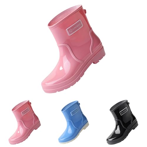 Sommerschuhe Wasserdichter Gummistiefel Ankle Stiefel Boots Halbohe Regenstiefel Wasserschuhe Damen Kurz Bequeme Gummischuhe Wasserdicht Halbhoch Regenschuhe Für Outdoor Und Garten von FGUUTYM