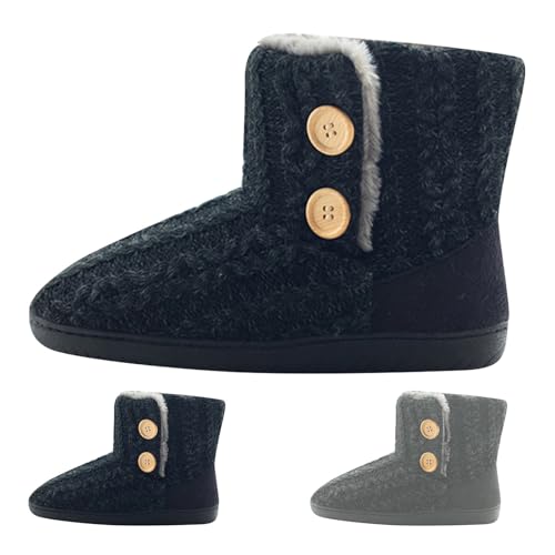Stiefeletten Damen Herren Winter Fleece Gefüttert Winterstiefel Plüsch Warm Gefütterte Winterschuhe Freizeit Flauschig Snow Ankle Boots Plateau Kurzschaft Stiefel Schneestiefel Winterboots von FGUUTYM