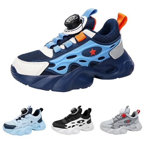 Turnschuhe Für Jungen Mädchen Dicker Sohle Keilabsatz Sneaker Mit Luftpolster Modische Bequeme Kinderschuhe Casual Walkingschuhe Sportschuhe Drehbare Schnalle zum Einstellen der Schnürsenkel Turnschuhe Für Jungen Mädchen Dicker Sohle Keilabsatz Sneaker Mit Luftpolster Modische Bequeme Kinderschuhe Casual Walkingschuhe Sportschuhe Drehbare Schnalle zum Einstellen der Schnürsenkel von FGUUTYM