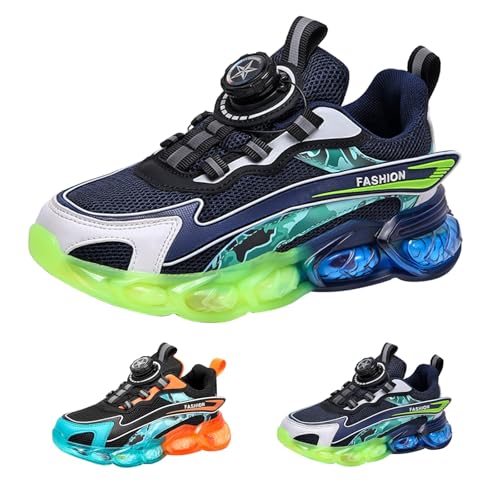 Turnschuhe Für Jungen Mädchen Dicker Sohle Keilabsatz Sneaker Mit Luftpolster Modische Bequeme Kinderschuhe Casual Walkingschuhe Sportschuhe Drehbare Schnalle zum Einstellen der Schnürsenkel von FGUUTYM
