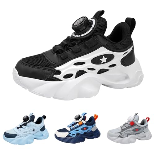Turnschuhe Für Jungen Mädchen Dicker Sohle Keilabsatz Sneaker Mit Luftpolster Modische Bequeme Kinderschuhe Casual Walkingschuhe Sportschuhe Drehbare Schnalle zum Einstellen der Schnürsenkel Turnschuhe Für Jungen Mädchen Dicker Sohle Keilabsatz Sneaker Mit Luftpolster Modische Bequeme Kinderschuhe Casual Walkingschuhe Sportschuhe Drehbare Schnalle zum Einstellen der Schnürsenkel von FGUUTYM