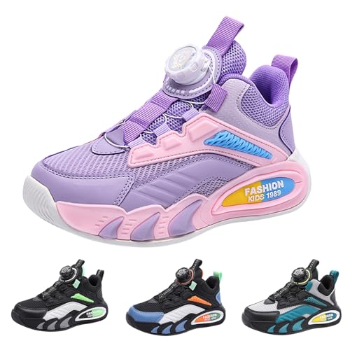 Turnschuhe Für Jungen Mädchen Dicker Sohle Keilabsatz Sneaker Mit Luftpolster Modische Bequeme Kinderschuhe Casual Walkingschuhe Sportschuhe Drehbare Schnalle zum Einstellen der Schnürsenkel von FGUUTYM
