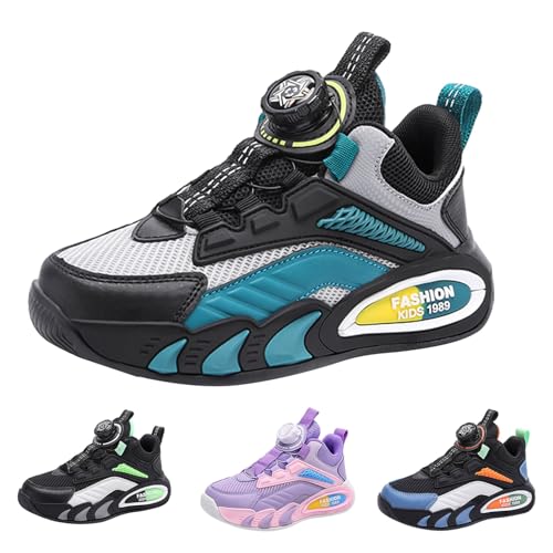 Turnschuhe Für Jungen Mädchen Dicker Sohle Keilabsatz Sneaker Mit Luftpolster Modische Bequeme Kinderschuhe Casual Walkingschuhe Sportschuhe Drehbare Schnalle zum Einstellen der Schnürsenkel von FGUUTYM