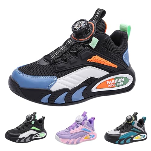 Turnschuhe Für Jungen Mädchen Dicker Sohle Keilabsatz Sneaker Mit Luftpolster Modische Bequeme Kinderschuhe Casual Walkingschuhe Sportschuhe Drehbare Schnalle zum Einstellen der Schnürsenkel von FGUUTYM