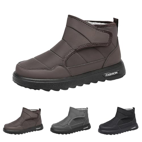 Winter Damen Winterstiefel Klassische Gefütterte Stiefeletten Fluffy Warm Kurz Stiefel Wasserdicht Rutschfest Schneestiefel Plus Samt Komfort Thermostiefel Kurzschaft Schuhe Wanderstiefel von FGUUTYM
