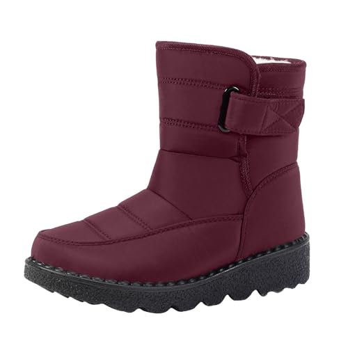 Winter Gefüttert Winterboots Plüsch Wärme Schneestiefel Damen Breite Zehenbox Winterschuhe Flauschig Komfort Thermostiefel Winterstiefel Outdoor Wasserdicht Rutschfeste Kurzstiefel von FGUUTYM