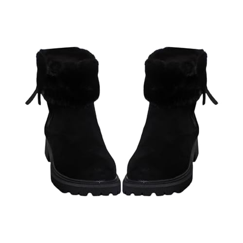 Winterboots Damen Gefüttert Warm Winterstiefel Schneestiefel Plüsh Winterschuhe Rutschfest Wanderschuhe Trekkingschuhe Schlupfstiefel Kurzschaft Stiefel Arbeitsstiefel Flache Winter Boots Gr.36-43 von FGUUTYM