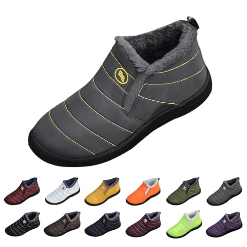 Winterstiefel Damen Gefüttert Winter Stiefeletten Herren Warm Winterschuhe Wasserdicht rutschfeste Boots Plüsch Flauschig Halbschaft Stiefel Schneestiefel Outdoor Trekking Thermoschuhe von FGUUTYM