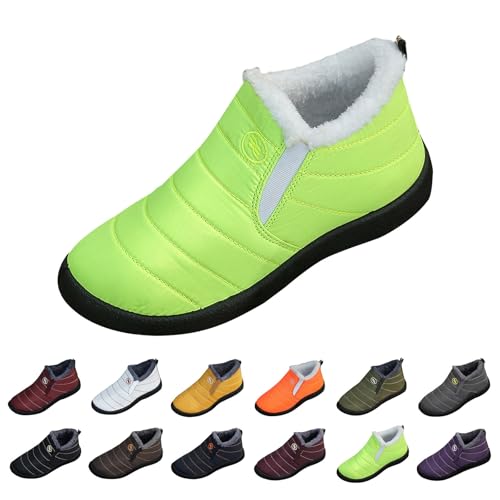Winterstiefel Damen Gefüttert Winter Stiefeletten Herren Warm Winterschuhe Wasserdicht rutschfeste Boots Plüsch Flauschig Halbschaft Stiefel Schneestiefel Outdoor Trekking Thermoschuhe von FGUUTYM