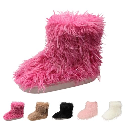Winterstiefel Damen Gefüttert Winter Stiefeletten Leicht Weitschaft Warme & Bequeme Fleece Winterschuhe Boots Breite Füße Fußgewölbestütze Schneestiefel Schuhe Plüsch Flauschig Thermoschuhe von FGUUTYM