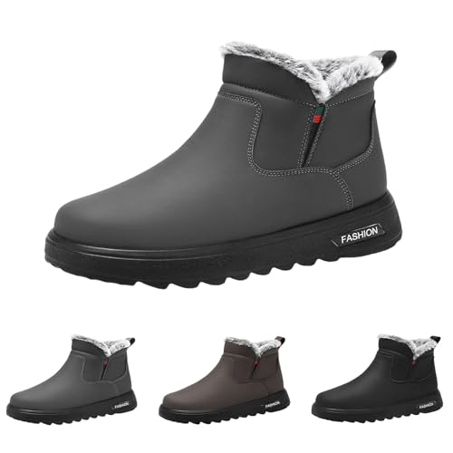 Winterstiefel Herren Warme und gemütliche Stiefel Winterboots Winterschuhe Plüsch Flauschig Thermoschuhe Winter Wasserdicht Kurzschaft Stiefel Schuhe Schneestiefel: Begleitung für Kalte Tage von FGUUTYM
