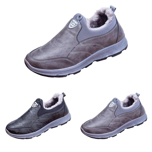 Winterstiefel Winter Herren, Fluffy Warm Winterschuhe Gefüttert Plus Samt Stiefeletten Komfort Thermostiefel Wasserdicht Rutschfest Kurzschaft Stiefel Dicke Boden Schneestiefel Winterboots von FGUUTYM