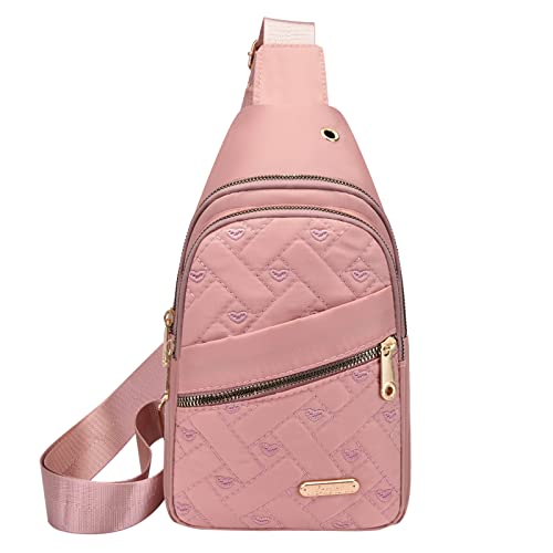 Zwei - Taschen Frauen Umhängetasche Mode Dekoration Muster Praktische Große Kapazität Leichte Zipper Waistpack Handy Taschen 3,4 (RD2, One Size) von FGUUTYM