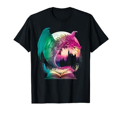 Feuerdrache mit Fantasy-Hintergrund für Kinder und Jugendliche T-Shirt Feuerdrache mit Fantasy-Hintergrund für Kinder und Jugendliche T-Shirt von FGworks